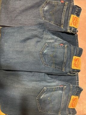 Levi's Men's Dark Blue Straight-Leg Jeans 30x32- Pack